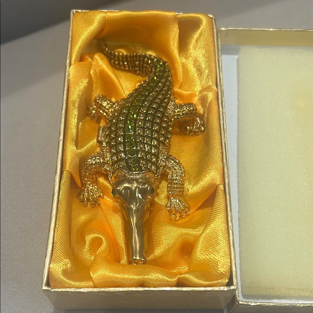 Gold Alligator Figurine